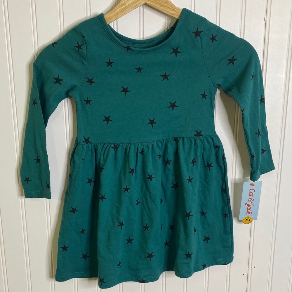 Cat & Jack Teal Dress with Star Design